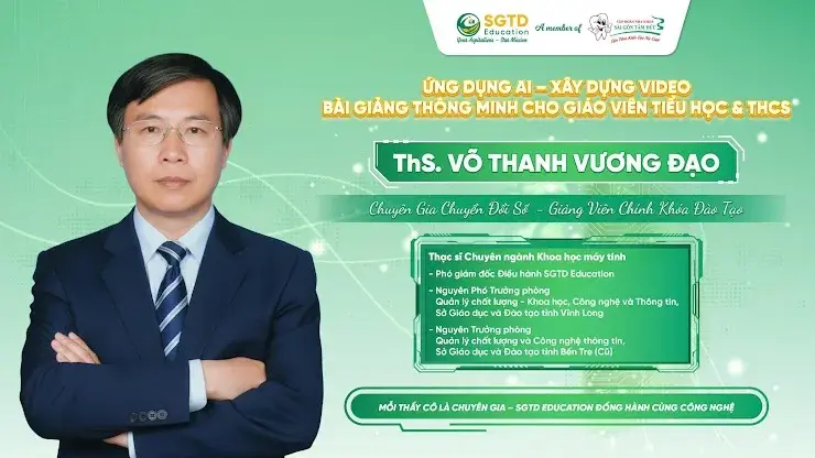 Thẻ giới thiệu ThS. Võ Thanh Vương Đạo, giảng viên chính của khoá đào tạo