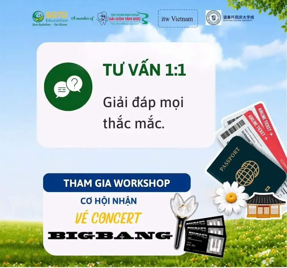 Thông tin tư vấn 1:1 miễn phí và cơ hội nhận vé concert BIGBANG khi tham gia Workshop GO! KOREA 2026