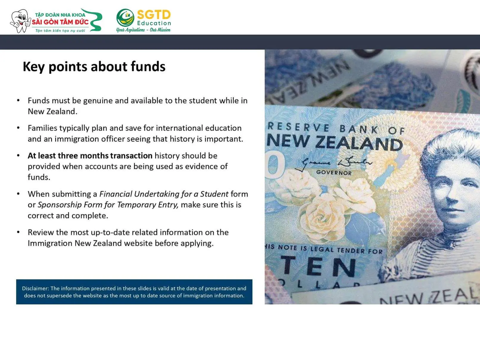 Những lưu ý về nguồn tiền khi du học New Zealand